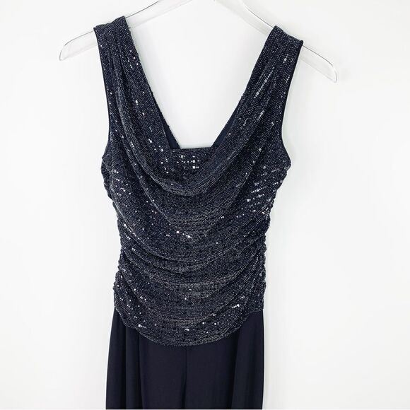 Roz & Ali Sequin Black Jumpsuit Sz 2‎ - Picture 4 of 13